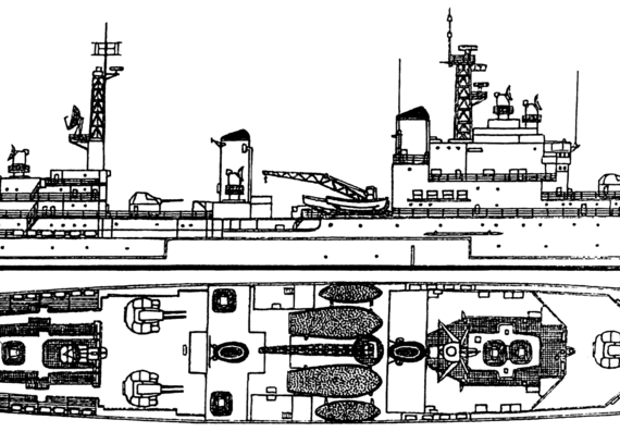 Крейсер HMS Tiger C20 1960 [Light Cruiser] - чертежи, габариты, рисунки
